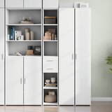 vidaXL Visoka omara bela 30x42,5x185 cm inženirski les Cene