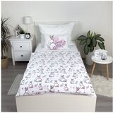 Jerry Fabrics Bela/rožnata bombažna otroška posteljnina za otroško posteljico 100x135 cm Bunny "Sweet" – | Shoptok.si
