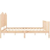  Okvir kreveta s uzglavljem 180 x 200 cm od masivnog drva | shoptok.hr