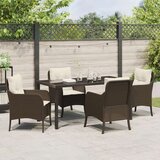 vidaXL set od 5 vrtnih blagovaonskih stolica s jastučićima Smeđa poli ratan | shoptok.hr