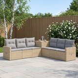  Set sofe 7 kom. Bež i svijetlo siva Poli Rattan i čelik | shoptok.hr