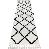 RugsX Preproge Tekač, Tekač BERBER CROSS bela - za 80x250 cm Bela | Shoptok.si
