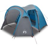 vidaXL Šotor z dome s streho s shranjevanjem z odzračevanjem zraka Modra 384 x 254 x 170 cm | Shoptok.si