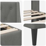  Okvir za krevet Tamno siva 120 x 190 cm Baršun - Tamno siva 120 x 190 cm | shoptok.hr