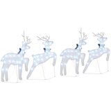 vidaXL LED jelene 4 pcs srebrna 45 x 19 x 65 cm blago | Shoptok.si