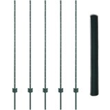 vidaXL Ograde postovi 5 kom U-kanal Zelena 140 cm Čelik, Šesterokutna ograda Zelena 1.4x10 m Čelik | shoptok.hr