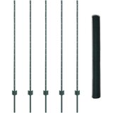 vidaXL Ograje Posti 5 kos U-Kanal Zelena 140 cm Kovina, Šesterokotna ograja Zelena 1.4x10 m Kovina | Shoptok.si