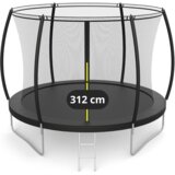  Vrtni trampolin Premium 312 cm (10 ft) s unutarnjom mrežom i ljestvama – crni | shoptok.hr
