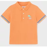 Mayoral Otroške bombažne polo majice oranžna barva