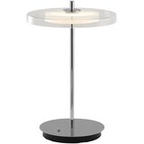 UMAGE Željezna LED stolna lampa s USB priključkom u srebrnoj boji sa staklenim sjenilom (visina 31 cm) Asteria Move – Cijene