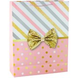  Large Gift Bag With Bow Gold Decorations 55 x 43 x 15cm | shoptok.hr