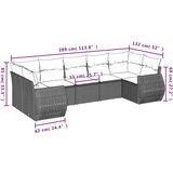 vidaXL 7-dijelni set vrtnih sofa od poliratana s jastucima smeđi | shoptok.hr
