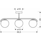 Candellux Lighting Bijela/u zlatnoj boji stropna svjetiljka sa staklenim sjenilom 15x69 cm Amadeo – | shoptok.hr