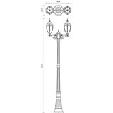  Redo 9609 - Spoljašnja lampa SEVILLA 2xE27/42W/230V IP44 zlatna/patina | Eponuda.com