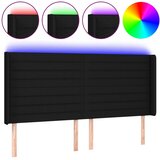  LED uzglavlje crno 163 x 16 x 118/128 cm od tkanine | shoptok.hr