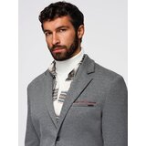 Ombre Men's knitted jacket with a fitted cut - light grey | Eponuda.ba