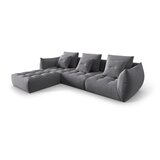 Micadoni Temno siva kotna sedežna garnitura iz tkanine bouclé (s kotom po izbiri) Bloom – Home | Shoptok.si