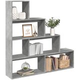 Pregrada regal za knjige 4 razine sivi 143,5x29x143,5 cm drvo | shoptok.hr