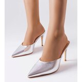 Gemre Silver stiletto mules Drainer | Shoptok.si