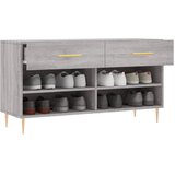  Klupa za cipele siva boja hrasta 102x35x55 cm konstruirano drvo | shoptok.hr