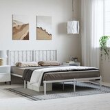  Metalni okvir za krevet s uzglavljem bijeli 193x203 cm | shoptok.hr