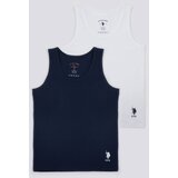 U.S. Polo Assn. set majica za dečake US1380, 2 komada, teget i bela Cene