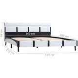  Okvir za krevet od umjetne kože LED bijeli 160 x 200 cm | shoptok.hr