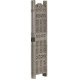 Sobna pregrada s 4 panela siva 160 x 165 cm masivno drvo manga | Eponuda.ba