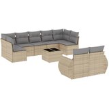  10-dijelni set vrtnih sofa s jastucima bež od poliratana | shoptok.hr