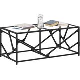  Stolić s prozirnom staklenom površinom 98,5x50x41 cm čelik | shoptok.hr