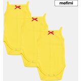 Mafimi Pamučni Bodići na bretele za bebe i decu set od 3 - žuta Cene