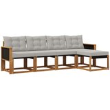 vidaXL Zunanja garnitura za sedenje 5 pcs Naravna in svetlo siva, (5000280310) | Shoptok.si