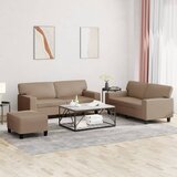  3-dijelni set sofa s jastucima boja cappuccina od umjetne kože | shoptok.hr