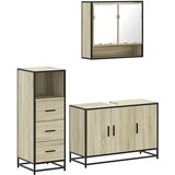  3-dijelni set kupaonskog namještaja boja hrasta sonome drveni | shoptok.hr