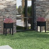 Maison Chic Vrtno cvetlično korito - Cvetlični Lonec 2 kosa črno 40x40x70 cm trdna borovina, (21789008) | Shoptok.si
