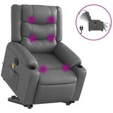  Električni masažni naslonjač na podizanje od umjetne kože siva | shoptok.hr