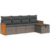 Maison Chic Seti vrtnega pohištva - Vrtna garnitura - Vrtni pohištvo set 5-delna z blazinami siv poli ratan, (21813804) | Shoptok.si