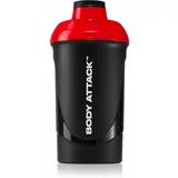Body Attack Shaker športni shaker brez vsebnosti BPA barva Black-Red 600 ml
