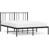 Metalni okvir za krevet s uzglavljem crni 135x190 cm | shoptok.hr
