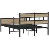 vidaXL Posteljni okvir brez vzmetnice hrast 120x190 cm inženirski les | Shoptok.si