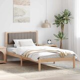 vidaXL krevetni okvir s tapiciranim uzglavljem sivo-smeđa 100 x 200 cm | shoptok.hr