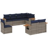  8-dijelni set vrtnih sofa od poliratana s jastucima sivi | shoptok.hr