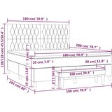  s oprugama i madracem crni 180x200 cm od tkanine | shoptok.hr