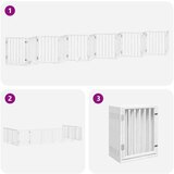 vidaXL Ograda za pse z vrati zložljiva 12 panelov bela 600 cm les | Shoptok.si