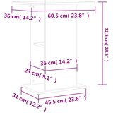  Stalak za akvarij bijeli 60,5x36x72,5 cm od konstruiranog drva | shoptok.hr