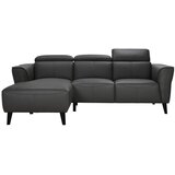 MID.YOU KOTNA SEDEŽNA GARNITURA, pravo usnje siva | Shoptok.si
