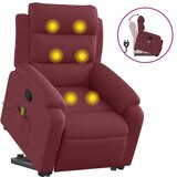  Masažni naslonjač na podizanje od tkanine crvena boja vina | shoptok.hr