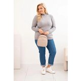 Kesi Włoski Women's Plus Size Viscose Sweater with Turtleneck gray | shoptok.hr