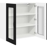 vidaXL Stenska kuhinjska omarica Črna 80 x 31 x 80 cm Konstruiran les | Shoptok.si