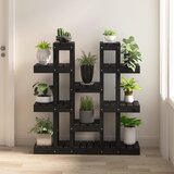  Stalak za biljke crna 104,5x25x109,5 cm od masivne borovine | shoptok.hr